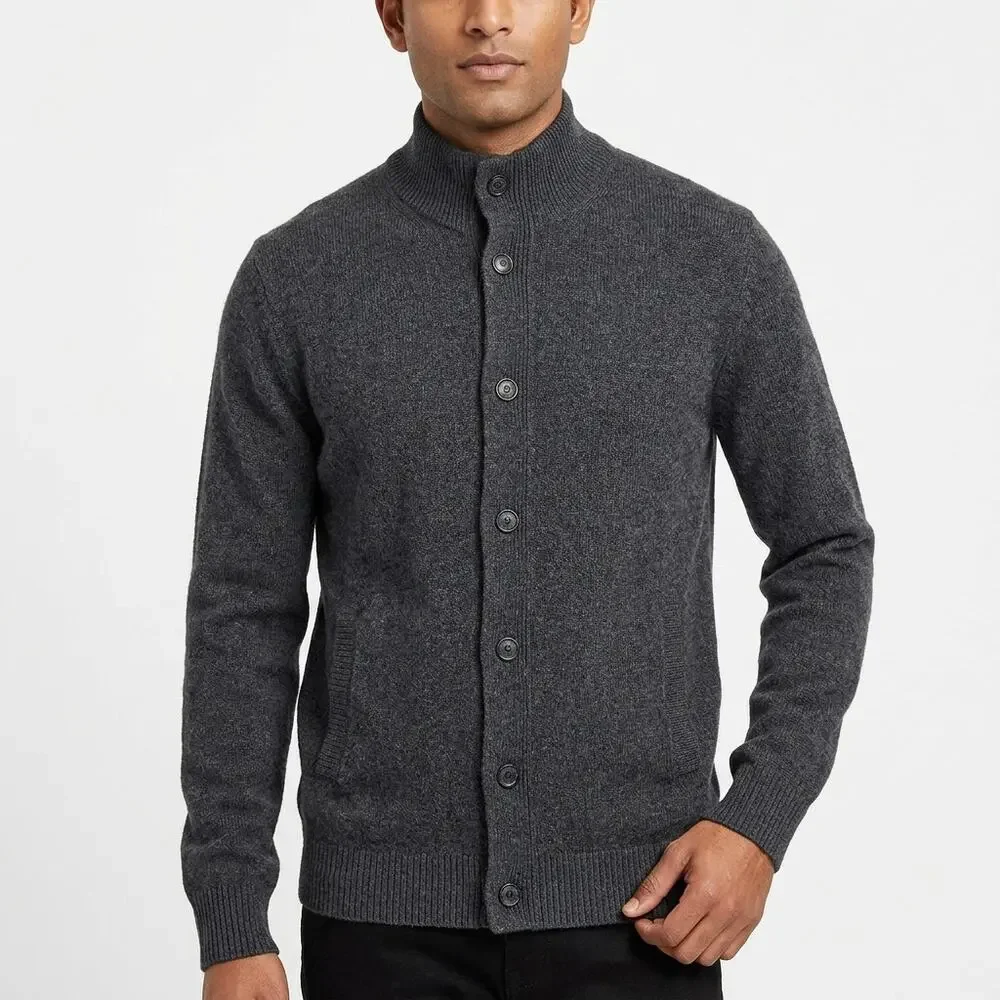 Banana Republic Wool Blend Gray Cardigan Sweater Men Size M